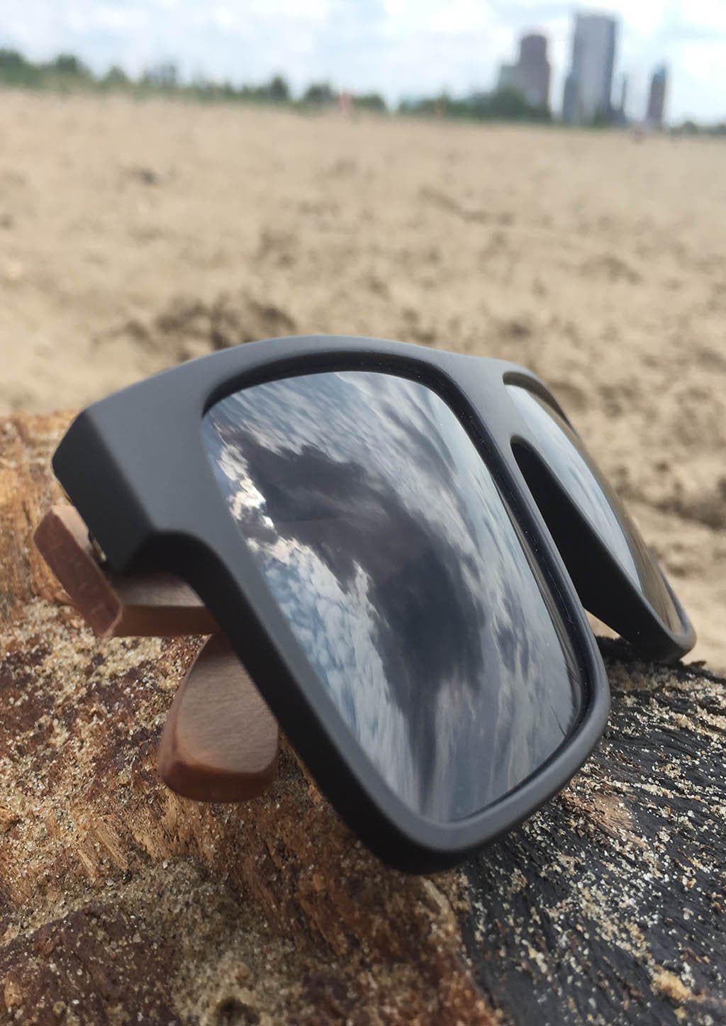 Óculos de Sol Eyewood Square Bale Armação Manual em Plástico de Alta Resistência e Jacarandá