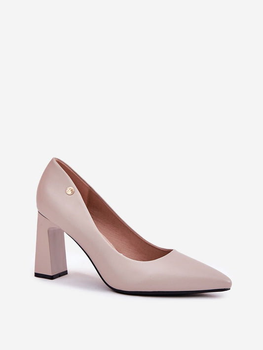 Scarpin Salto Bloco Modelo 211987 Estilo Step In Com Couro Ecológico E Palmilha Confortável