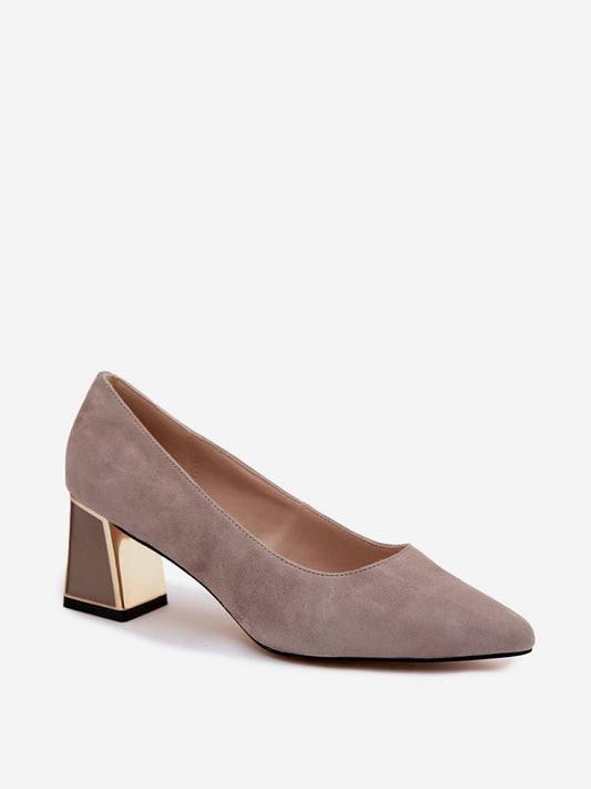 Scarpin Amarelo Com Salto Bloco Vinceza Modelo 227169 Elegante Para Ocasiões Especiais Feitos De Camurça Natural