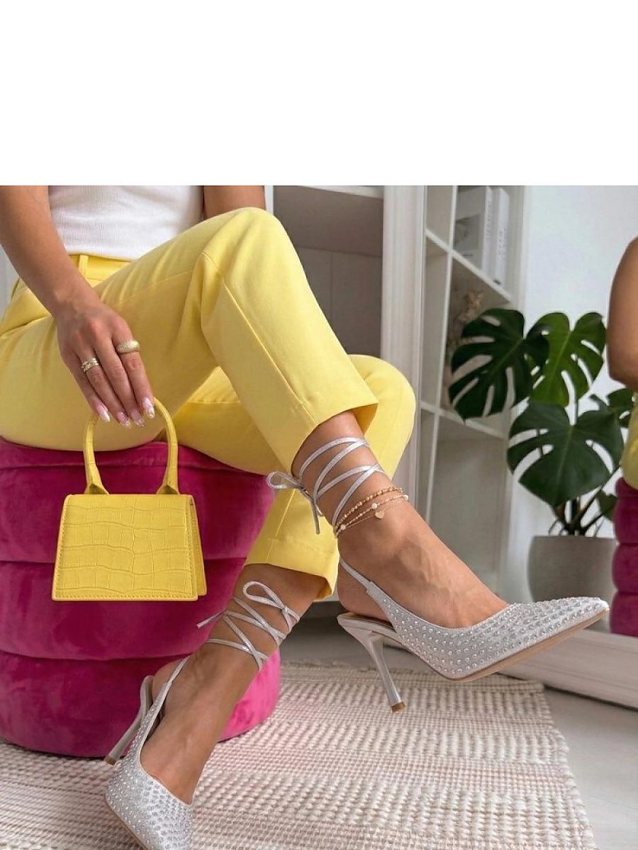 Saltos Finos Strappy Com Cadarço Modelo 227287 Solea Em Couro Ecológico Para Noite E Festas
