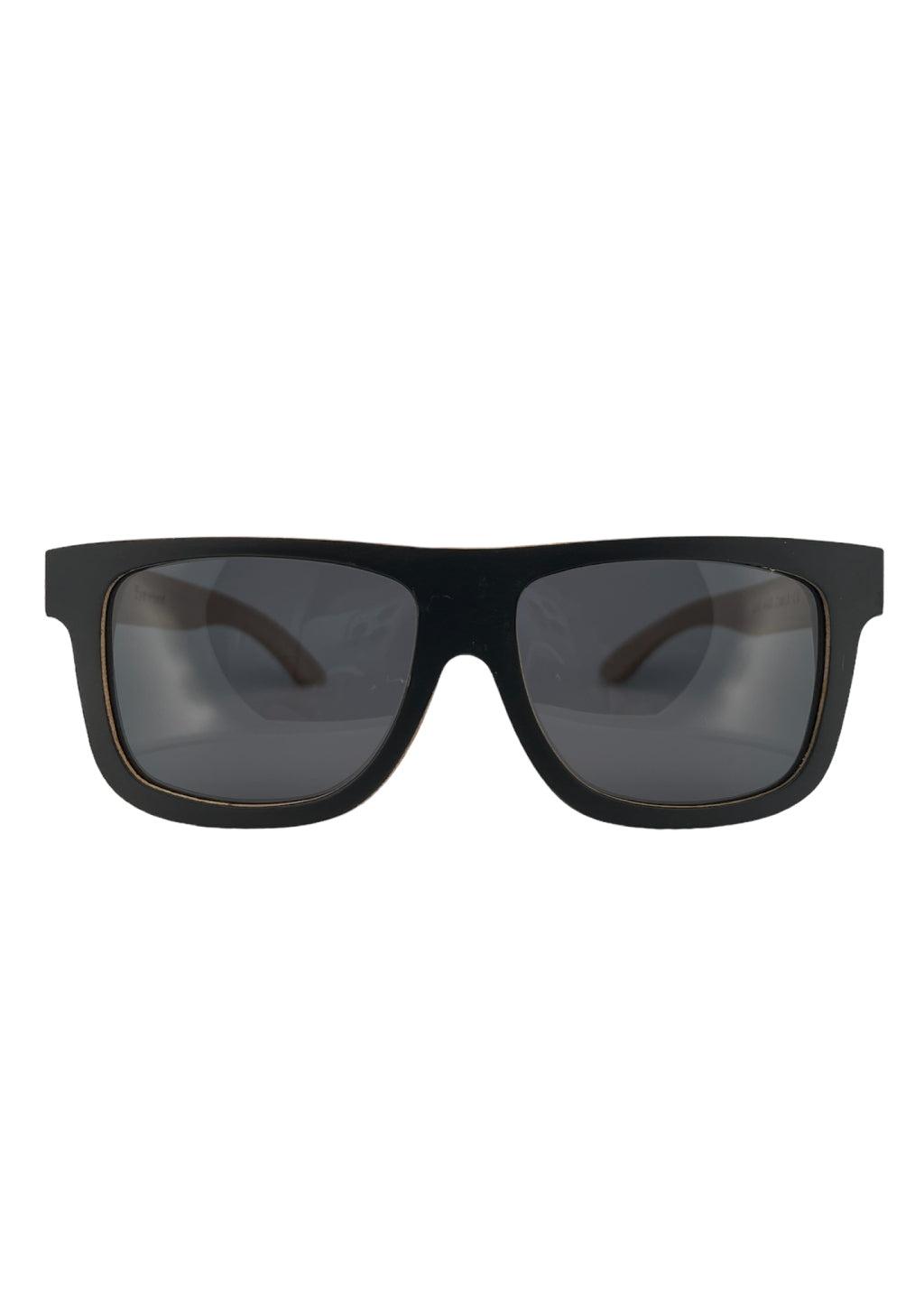 Óculos De Sol Dream Series Edição Limitada Preto Marrom Formato Quadrado Em Bambu Sustentável Lentes Pretas