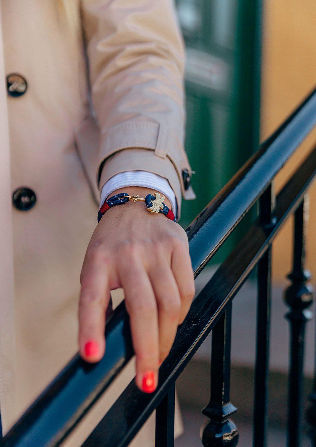 Pulseira Palmband Seven Seas Single Luxo Moderno Acessível Com Motivo Palma Âncora Irradia Felicidade
