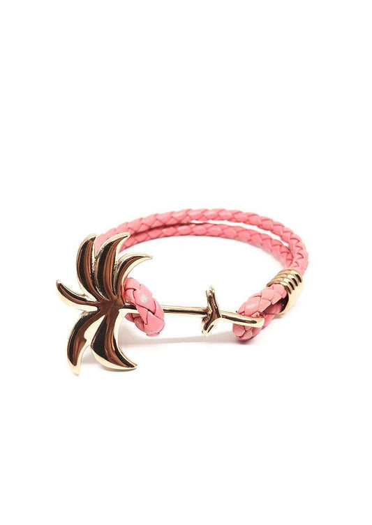 Pulseira Palm Band Flamingo Rose Luxo Moderno Acessível Dia a Dia Símbolo de Positividade e Felicidade