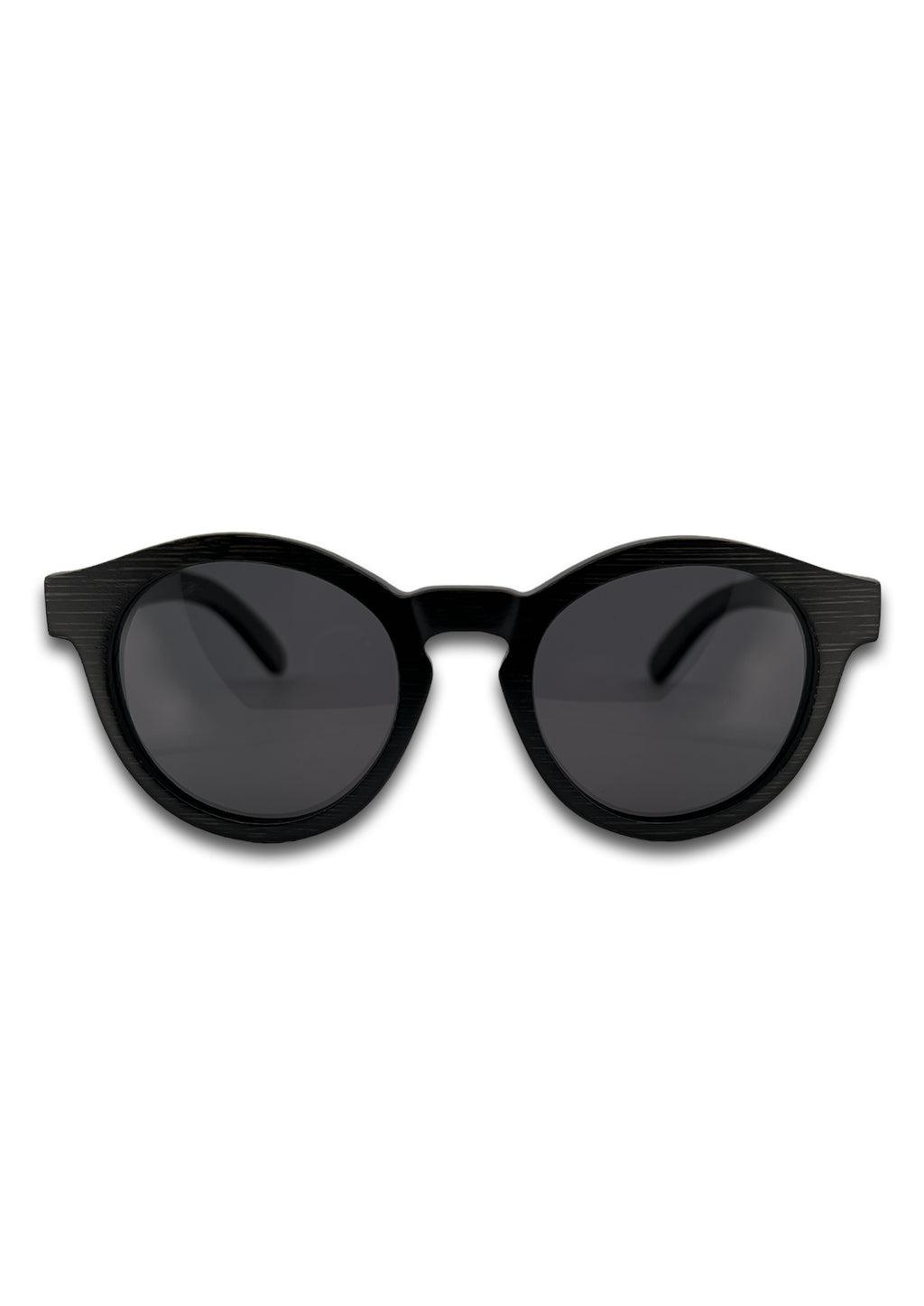 Óculos de Sol Redondos Eyewood Round Special Ed. Midnight Bamboo, Confeccionados à Mão em Bambu Preto Sustentável