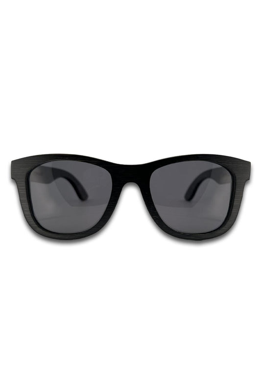 Eyewood Wayfarer Special Ed Onyx Edge Óculos de Sol em Madeira de Bambu Preto com Design Sustentável e Estilo Moderno