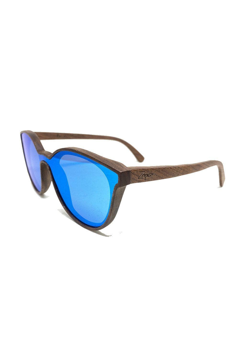 Eyewood Savannah Óculos de Sol em Madeira com Lentes Polarizadas UV400 e Espelho Azul