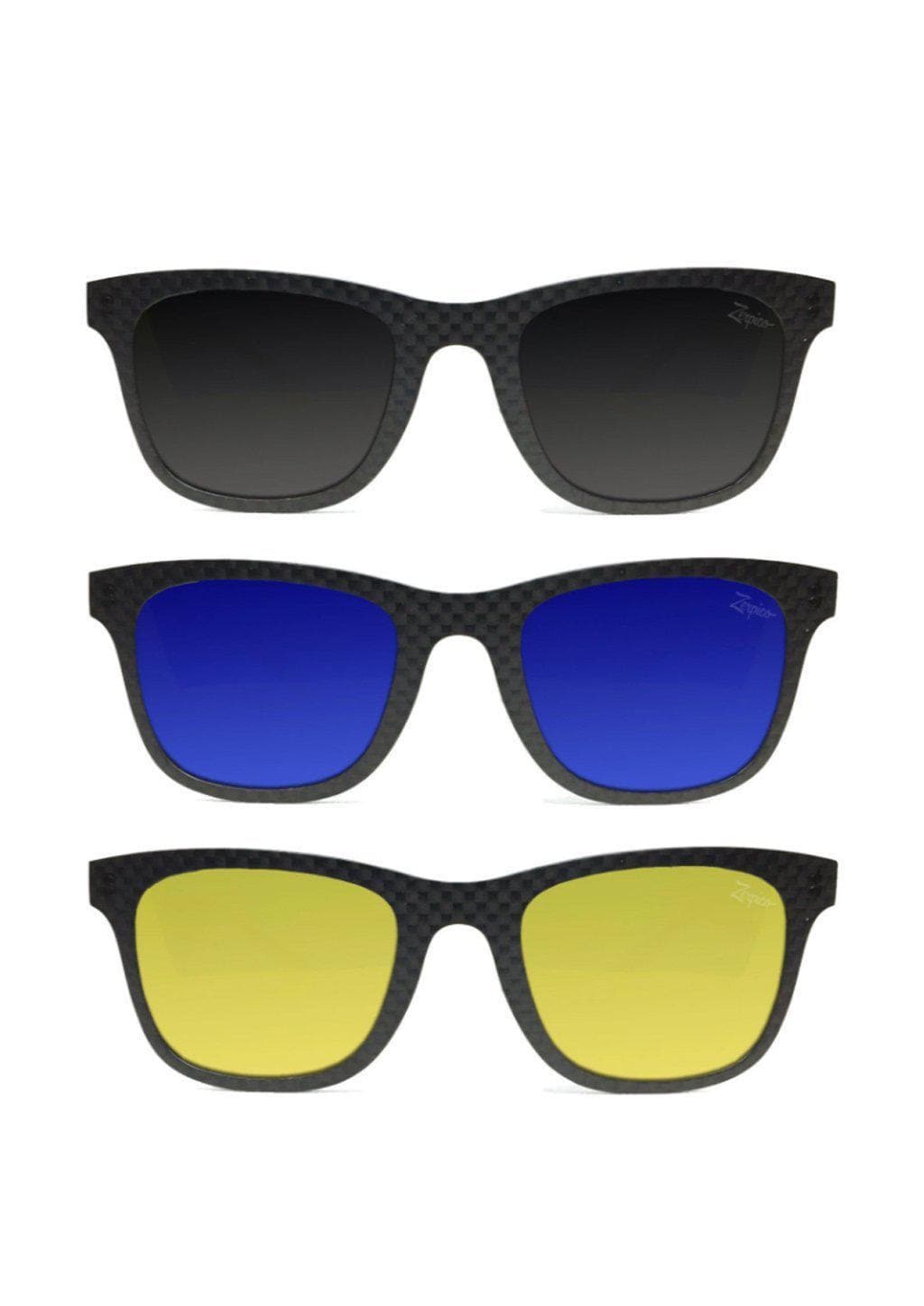 Lentes Extras Fibrous V2 Compatíveis Com Óculos De Sol Fibrous V2 Azul Preto Dourado