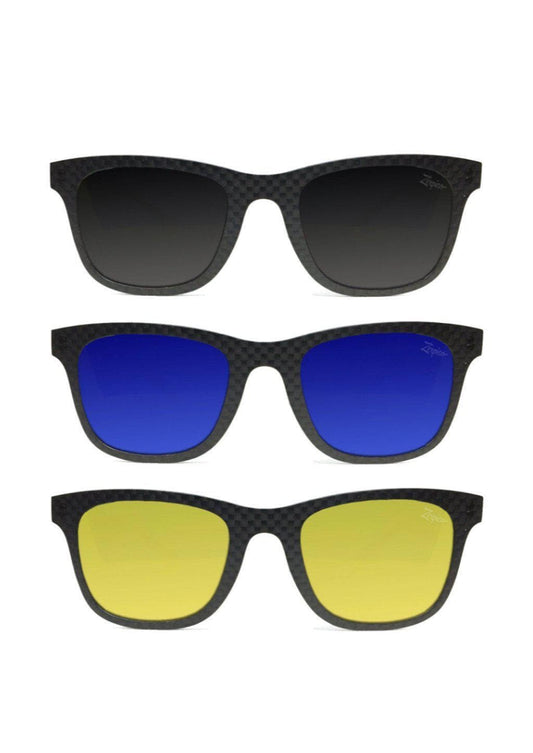 Lentes Extras Fibrous V2 Compatíveis Com Óculos De Sol Fibrous V2 Azul Preto Dourado