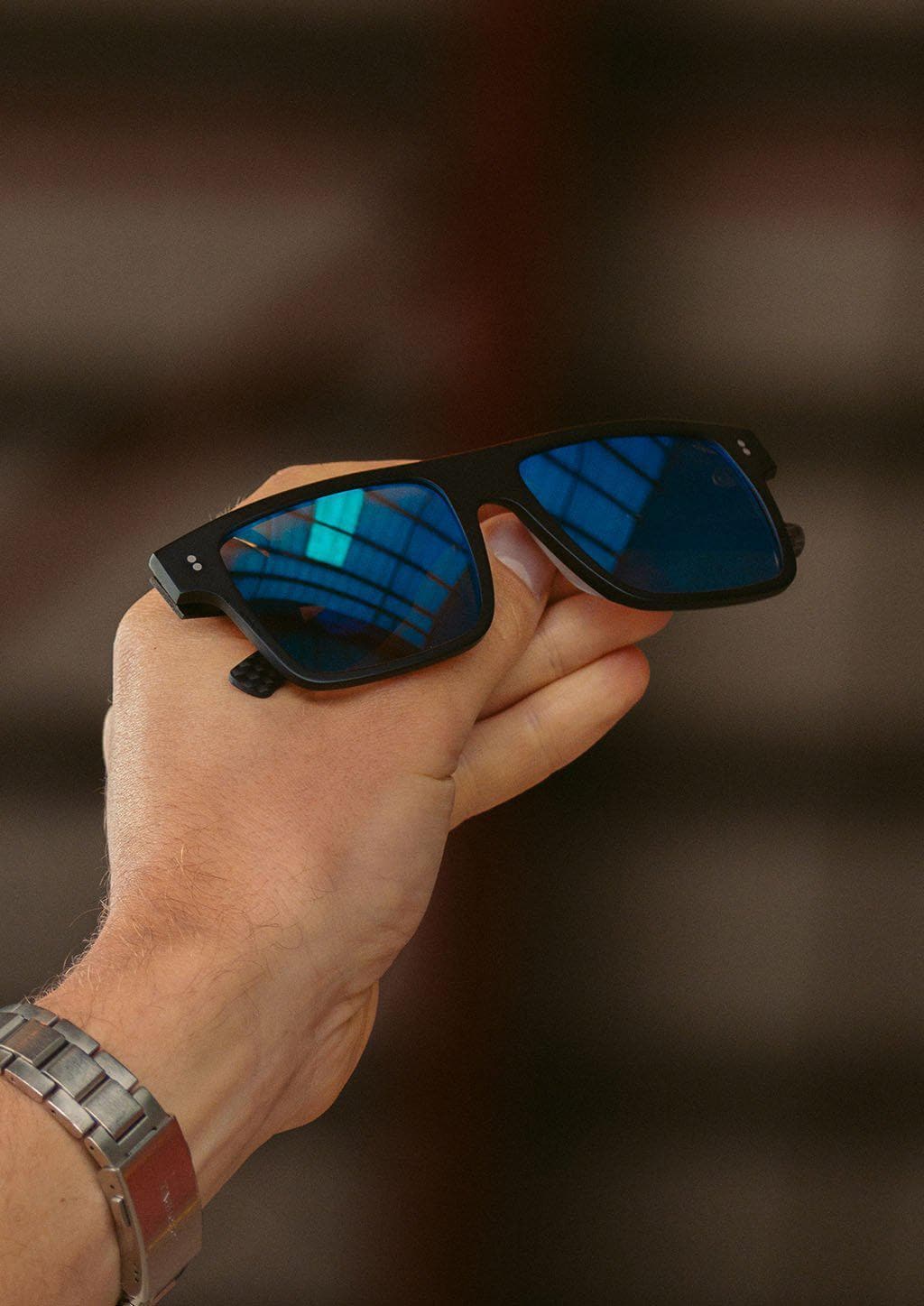 Óculos de Sol Hybrid Cubic Carbono e Acetato Estilo Quadrado Moderno Conforto Durável