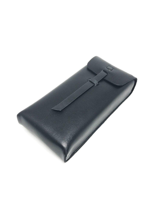 Bolsa de Couro Preto para Óculos Zerpico, Proteção Confiável e Elegância em Deslocamentos