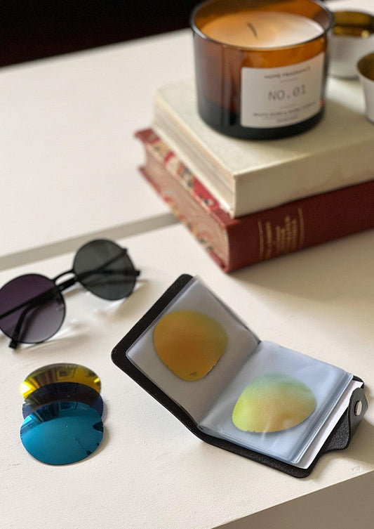 Caso Para Lentes Em Couro Vegano Com Dez Bolsos Para Viagem E Armazenamento Seguro