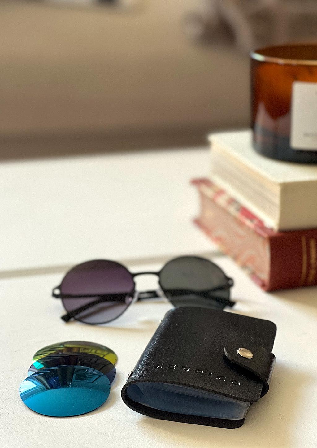 Caso Para Lentes Em Couro Vegano Com Dez Bolsos Para Viagem E Armazenamento Seguro