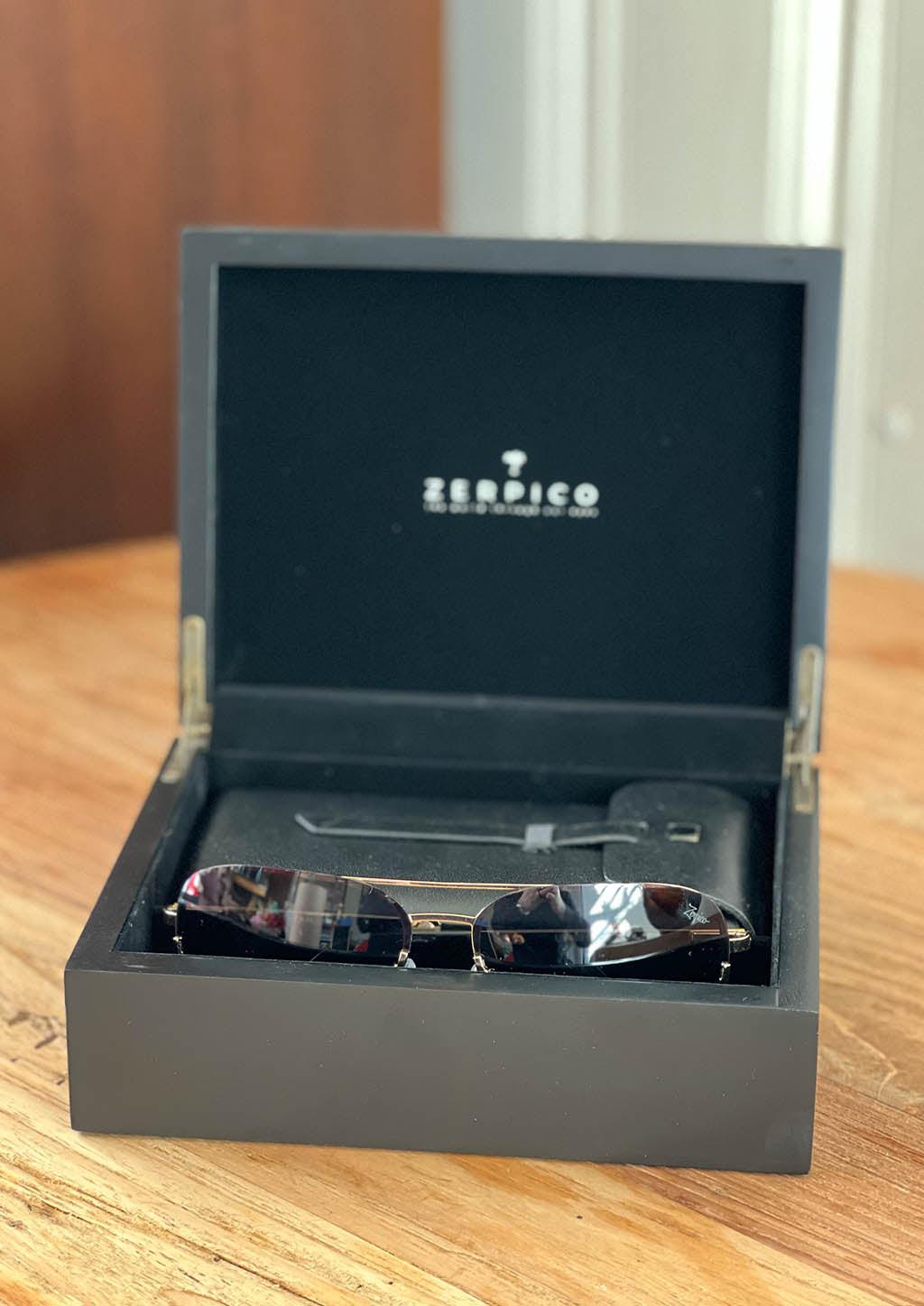 Óculos de Sol Aviador de Titânio Banho de Ouro 24K V2 Luxo com Lentes Intercambiáveis