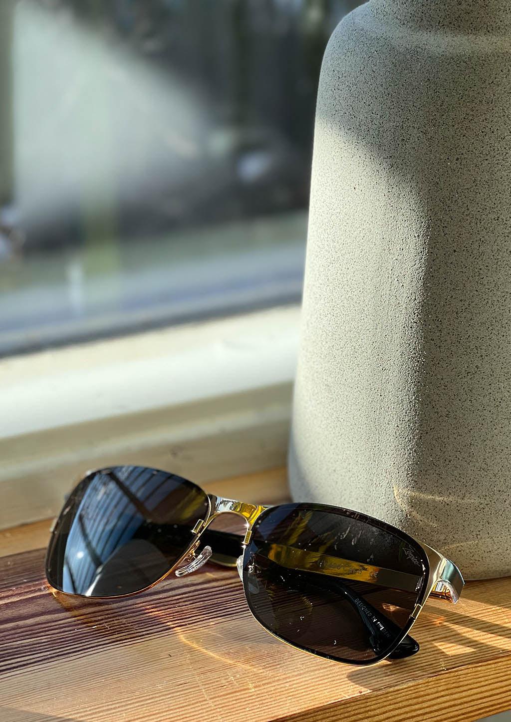 Óculos de Sol Wayfarer em Titânio com Banho de Ouro 24K V2 Luxo Exclusivo Feito à Mão Artesanal Edição Limitada