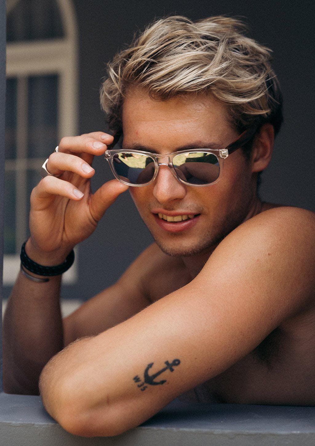 Eyewood Wayfarer Crystal Óculos de Sol em Madeira Jacarandá com Lentes Polarizadas