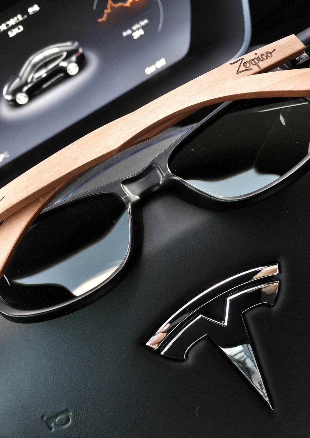 Eyewood Wayfarer Onyx Óculos de Sol Artesanais em Madeira com Detalhes em Jacarandá