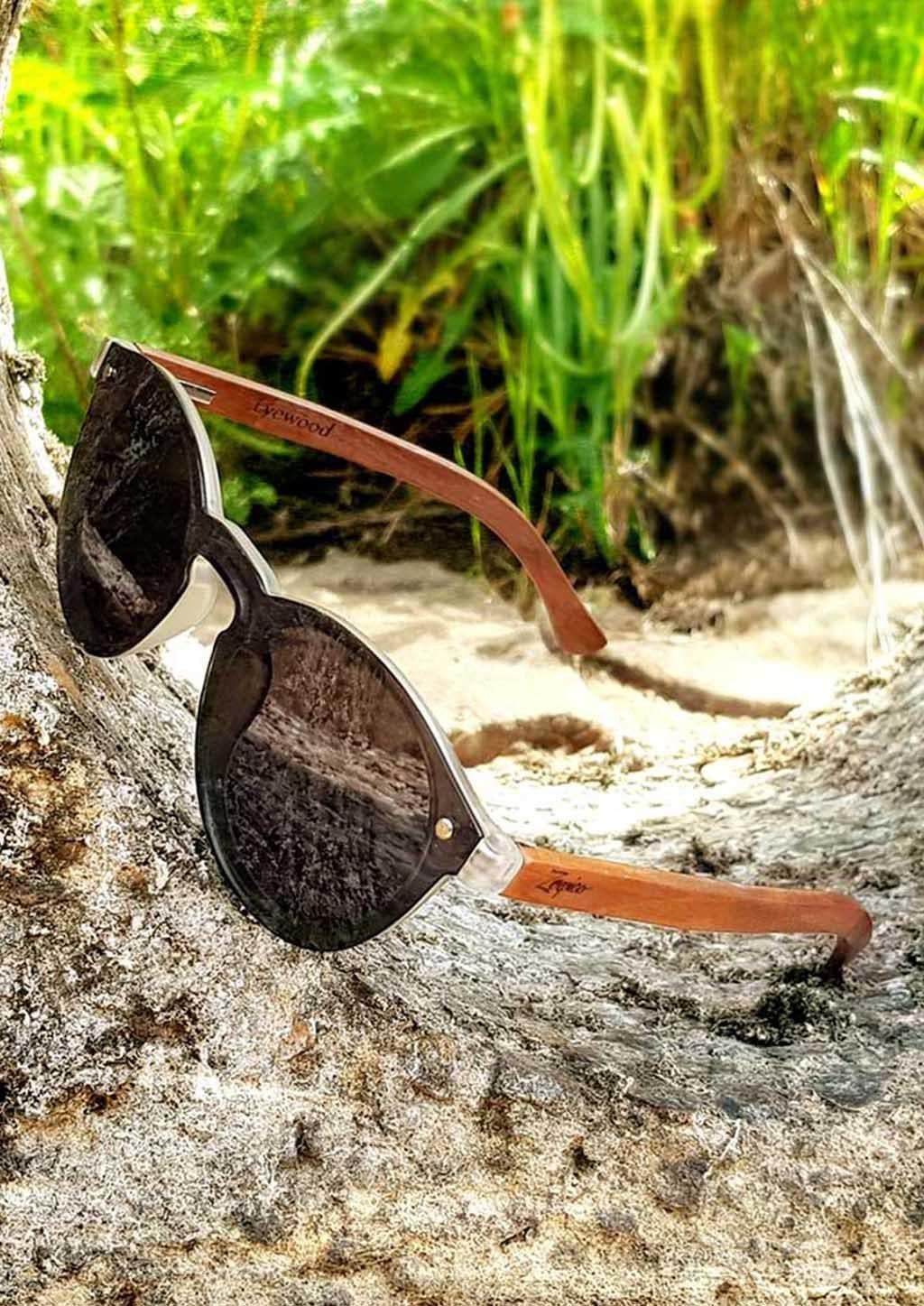 Eyewood Tomorrow Orion Óculos de Sol de Madeira Rosa Feitos à Mão Estilo Vintage Futurista Conforto Natural