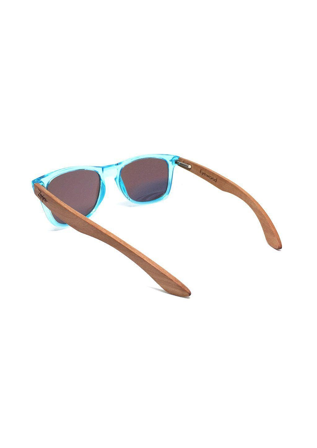 Eyewood Wayfarer Safira Óculos De Sol Artesanais Em Madeira Com Jacarandá Conforto Natural E Estilo Exclusivo