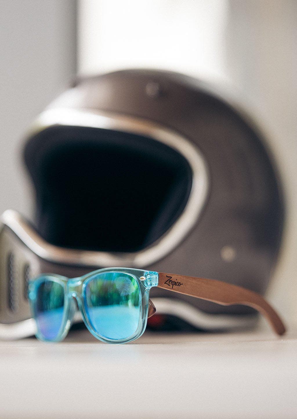 Eyewood Wayfarer Safira Óculos De Sol Artesanais Em Madeira Com Jacarandá Conforto Natural E Estilo Exclusivo