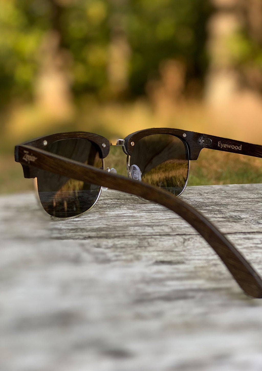 Eyewood Full Wood Clubmaster Skyler Óculos de Madeira com Design Artesanal e Estilo Clássico