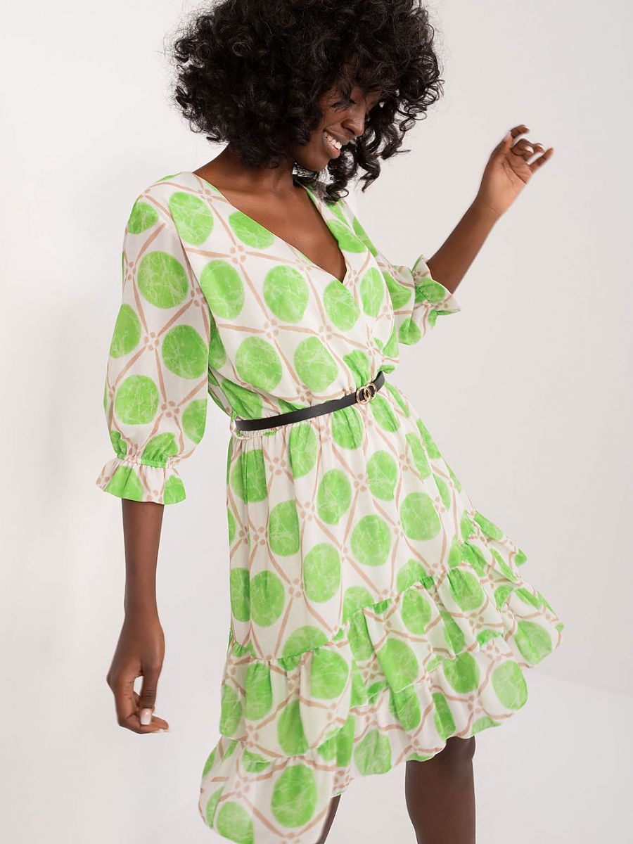 Vestido Daydress Modelo 196799 Italy Moda Estampa Colorida Confortável Leve Ideal Para Verão