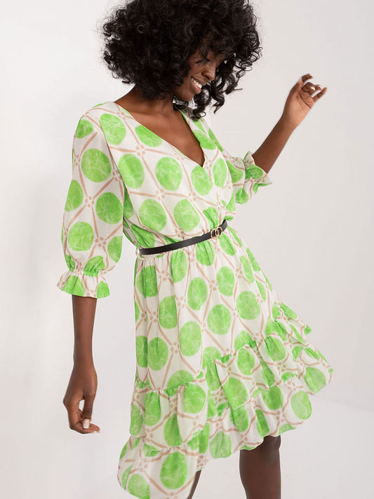 Vestido Daydress Modelo 196799 Italy Moda Estampa Colorida Confortável Leve Ideal Para Verão