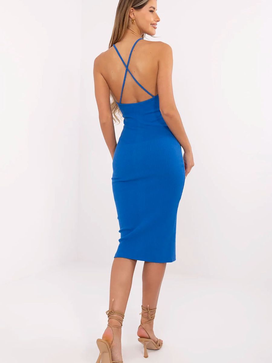 Vestido Dia Rue Paris Modelo 214462 Lápis Casual Diário Em Algodão Canelado Com Elastano