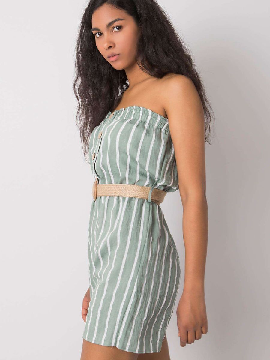 Macacão Listrado Casual Rue Paris Modelo 214471 Conforto Leve Composição Metade Algodão Metade Poliéster