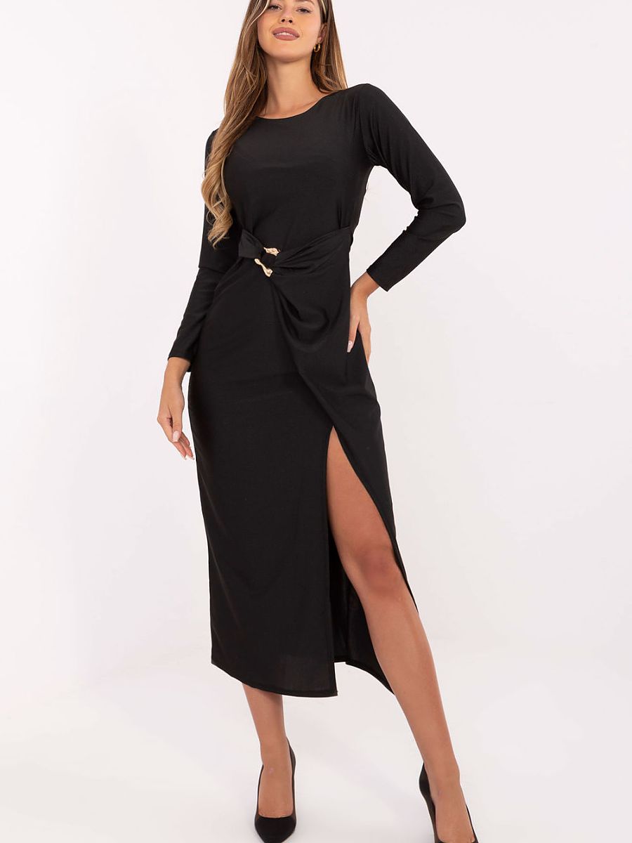 Vestido De Festa Envelope Midi Modelo 217010 Italy Moda Elegância Atemporal Com Toque Contemporâneo