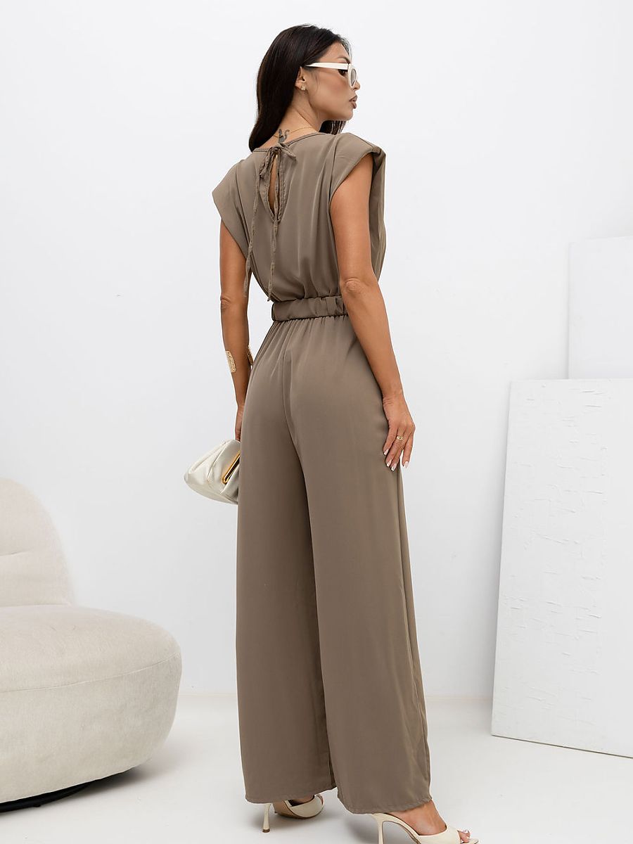 Macacão Elegante com Cintura Destacada Modelo 227565 Italy Moda Para Dia a Dia Trabalho Eventos Sofisticados