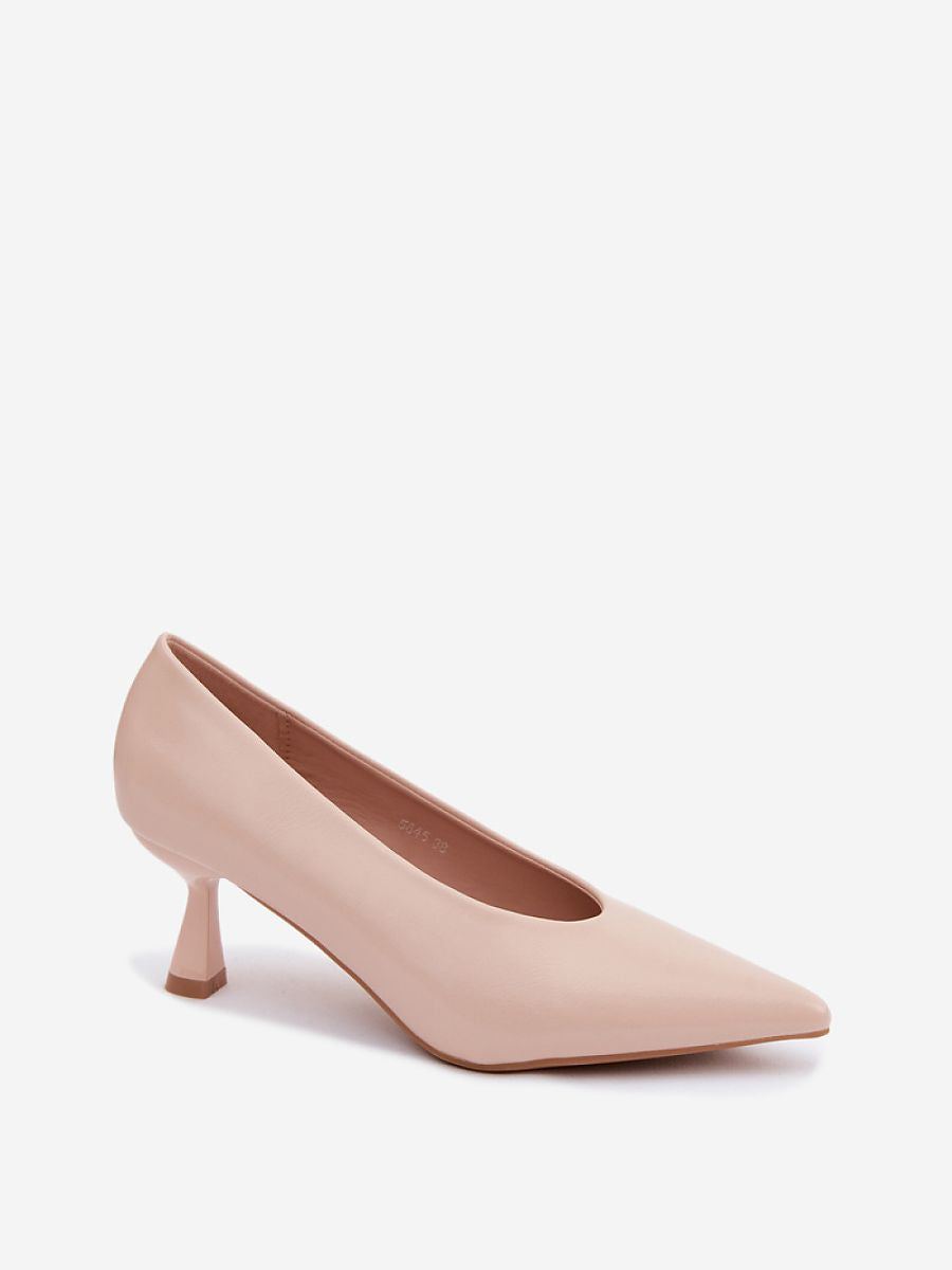Scarpins De Couro Ecológico Com Salto Fino Modelo 228763 Bico Fino Feminino Para Ocasiões Especiais