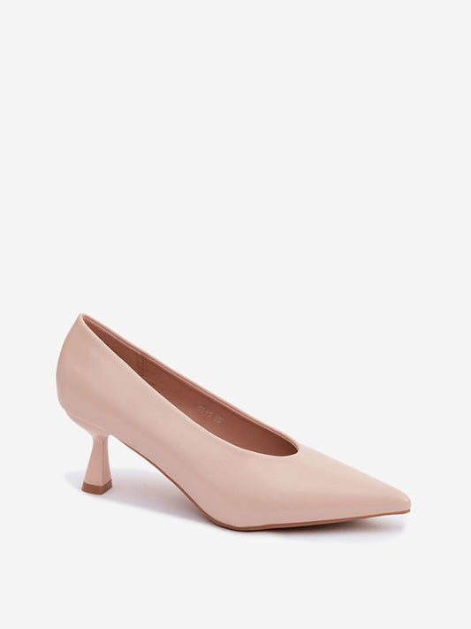 Scarpins De Couro Ecológico Com Salto Fino Modelo 228763 Bico Fino Feminino Para Ocasiões Especiais