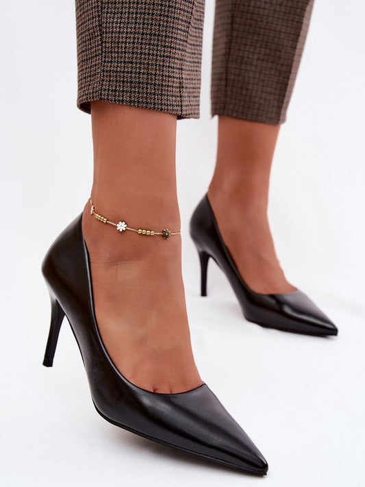 Sapatos Salto Fino Stiletto Em Couro Ecológico Envernizado Modelo 228769 Elegância E Estilo