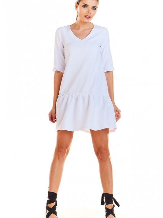 Daydress Modelo 129221 Infinite You Vestido Romântico com Mangas até o Cotovelo e Babado