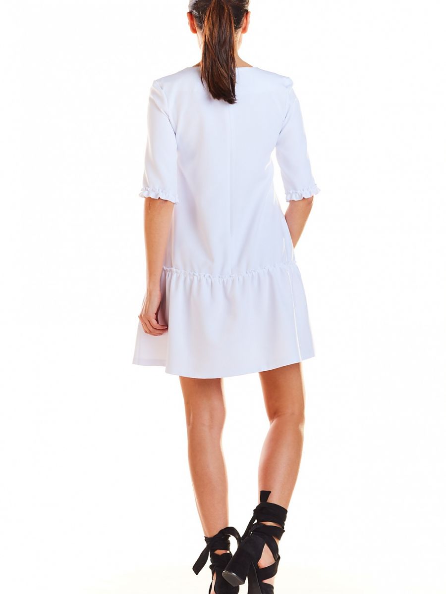 Daydress Modelo 129221 Infinite You Vestido Romântico com Mangas até o Cotovelo e Babado