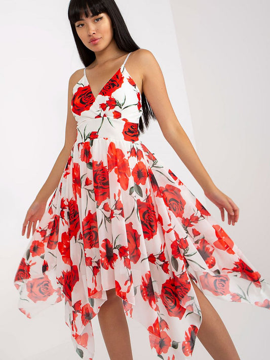 Vestido De Verão Daydress Modelo 169424 Italy Moda Com Alças Ajustáveis Decote Envelope Bojo Costurado Barra Assimétrica